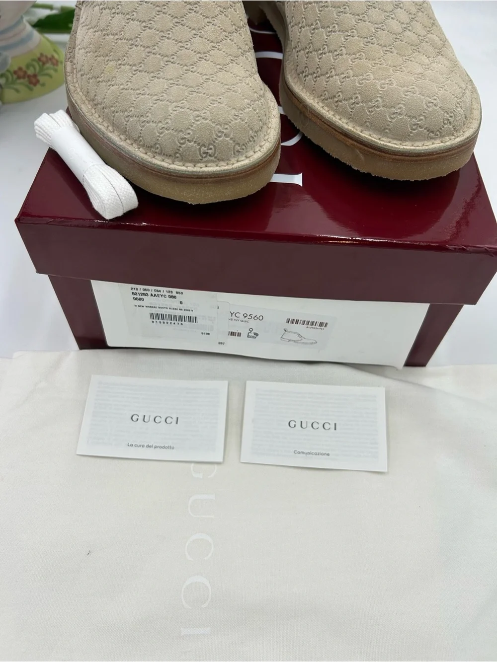 Men's Gucci GG monogram desert boots size 9 fits 10 US made in Italy